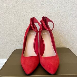 Red Suede Pumps Shoes
